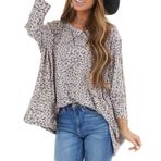 Kanpola kadın kazağı, uzun kollu tişört, leopar, yuvarlak yaka, sweatshirt, ilkbahar, yaz, bol gömlek, bluz, moda, şık, üst giyim, üst giyim, A - Sarı, M