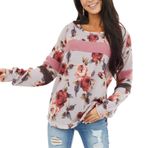 Kanpola kadın kazağı, uzun kollu tişört, leopar, yuvarlak yaka, sweatshirt, ilkbahar, yaz, bol gömlek, bluz, moda, şık, üst giyim, üst giyim, C - Kırmızı, XXL