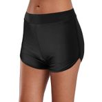 Kanpola kadın mayosu, karın kapalı yüzme şortu, yüzme şortu, hızlı kurur, plaj şortu, ayarlanabilir büzme ipi, bikini altı, yüksek bel, sörf ve su sporları için, E - Siyah, XL