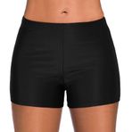 Kanpola kadın mayosu, karın kapalı yüzme şortu, yüzme şortu, hızlı kurur, plaj şortu, ayarlanabilir büzme ipi, bikini altı, yüksek bel, sörf ve su sporları için, S - Siyah, L