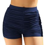 Kanpola kadın mayosu, karın kapalı yüzme şortu, yüzme şortu, hızlı kurur, plaj şortu, ayarlanabilir büzme ipi, bikini altı, yüksek bel, sörf ve su sporları için, V - Koyu mavi, L