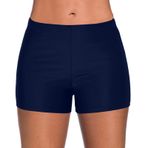 Kanpola kadın mayosu, karın kapalı yüzme şortu, yüzme şortu, hızlı kurur, plaj şortu, ayarlanabilir büzme ipi, bikini altı, yüksek bel, sörf ve su sporları için, Za - Koyu mavi, L