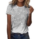 Kanpola kısa kollu bluz, kadın, 3D baskılı, yuvarlak yaka, bluz, tunik, bol yaz tişörtü, basic gömlek, tişört, genç, kız spor tişörtü, rahat gömlek, üst parça, yazlık tişört, Bej #2, XL
