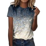 Kanpola kısa kollu bluz, kadın, 3D baskılı, yuvarlak yaka, bluz, tunik, bol yaz tişörtü, basic gömlek, tişört, genç, kız spor tişörtü, rahat gömlek, üst parça, yazlık tişört, Gri #1., M