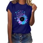 Kanpola R Mavi Gömlek Tarz Uzun Kısa Kollu Çiçek Baskılı Tunik Yazlık Üst Giyim Yakalı Gündelik A Bluz Tarz Kadın T-shirt
