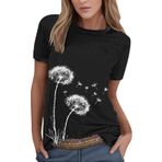 Kanpola Shirts Kadın Yaz Renkli Çiçek Baskılı Tişört Tişört Üst Giyim Bisiklet Yaka Kısa Kollu Tunik Bluz Genç Kız Spor Tişörtü Casual Loose Fit Kadın Bluz Tişört Yaz Üst, Beyaz-c, M