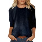 Kanpola Spor Tişört Kadın Bol Baskılı Sweatshirt Rahat Uzun Kollu Kazak Yuvarlak Yaka İlkbahar Yaz Tunik Bluz Üst Güzel Tişört Üst Giyim, Siyah, XXL