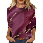 Kanpola tişört, kadın, yazlık, boş zaman, kısa kollu, plaj üst giyim, moda, renkli, baskılı, tunik bluz, genç kız spor tişörtü, bol gömlek, şık yazlık tişört, yazlık üst giyim, Şarap-f., XL