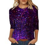 Kanpola üst giyim, kadın, yazlık bluz, tunik, 3D baskılı, kısa kollu, yuvarlak yaka, bol tunik, üst giyim, genç kız spor tişörtü, şık kazak, sweatshirt, gündelik gömlek bluz, Siyah-c, XL