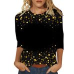 Kanpola üst giyim, kadın, yazlık bluz, tunik, 3D baskılı, kısa kollu, yuvarlak yaka, bol tunik, üst giyim, genç kız spor tişörtü, şık kazak, sweatshirt, gündelik gömlek bluz, siyah (Schwarz-B), XXL