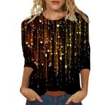Kanpola üst giyim, kadın, yazlık bluz, tunik, 3D baskılı, kısa kollu, yuvarlak yaka, bol tunik, üst giyim, genç kız spor tişörtü, şık kazak, sweatshirt, gündelik gömlek bluz, Turuncu-b, 3XL