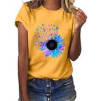 Kanpola W Sarı Gömlek Tarz Uzun Kısa Kollu Çiçek Baskılı Tunik Yazlık Üst Giyim Yakalı Gündelik A Bluz Tarz Kadın T-shirt