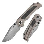 KANSEPT Fermi | Titanyum + Karbon Fiber Sap | Damascus Çelik Çakı | K1122A2