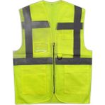 Kant Reflektörlü Cepli Mühendis Ikaz Yeleği Fosfor Sarı - 2XL