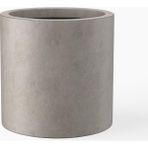 Kante 12.6 "dia Yuvarlak Beton Saksı, Modern Stil Büyük Silindirik Bitki Saksısı, Drenaj Deliği ve I