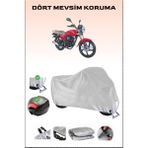Kanuni Breton S Için Arka Çanta ve Kilit Uyumlu Gri Motosiklet Branda, Güvenli