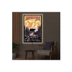 Kanvas Altin Dağlar Ve Ayi Adventure Awaits Ledli Tablo 50 X 70
