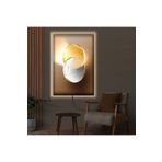 Kanvas Altin Soyut Şekilli Modern Ledli Tablo 70 X 100