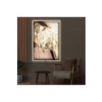 Kanvas Altin Ve Beyaz Kuş Tüyleri Ledli Tablo 90 X 60 ZVHRKNVSLK493C90X60
