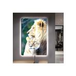 Kanvas Aslan Ailesi Ledli Tablo 50 X 70