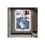 Kanvas Aslan Yansimali Sevimli Yavru Kedicik Ledli Tablo 50 X 70