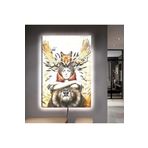 Kanvas Ayi Tilki Ve Kadin Ledli Tablo 90 X 60