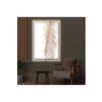 Kanvas Beyaz Arka Planli Altin Bitki Ledli Tablo 50 X 70