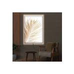 Kanvas Beyaz Arka Planli Altin Bitkiler Ledli Tablo 50 X 70 ZVHRKNVSLK487B70X50