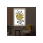 Kanvas Beyaz Arka Planli Altin Dolunay Ve Siyah Bitki Ledli Tablo 70 X 100 ZVHRKNVSLK572B100X70
