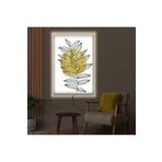 Kanvas Beyaz Arka Planli Altin Dolunay Ve Siyah Bitki Ledli Tablo 90 X 60 ZVHRKNVSLK572B90X60