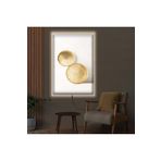 Kanvas Beyaz Arka Planli Altin Kase Modern Ledli Tablo 70 X 100