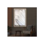Kanvas Beyaz Arka Planli Beyaz Kuş Tüyü Ledli Tablo 50 X 70
