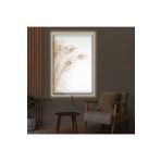 Kanvas Beyaz Arka Planli Bitkiler Ledli Tablo 50 X 70