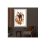 Kanvas Beyaz Arka Planli Kahverengi At Ledli Tablo 90 X 60 ZVHRKNVSLK474B90X60