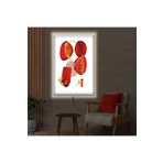 Kanvas Beyaz Arka Planli Kirmizi Ve Altin Soyut Şekilli Modern Ledli Tablo 50 X 70 ZVHRKNVSLK561C70X50