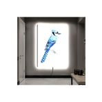Kanvas Beyaz Arka Planli Mavi Kuş Ledli Tablo 50 X 70