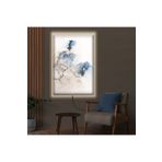 Kanvas Beyaz Arka Planli Mavi Soyut Desen Ledli Tablo 90 X 60