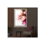Kanvas Beyaz Arka Planli Pembe Çiçekler Ledli Tablo 50 X 70 ZVHRKNVSLK472B70X50