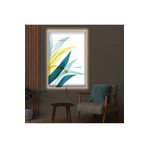 Kanvas Beyaz Arka Planli Sari Ve Mavi Bitkiler Modern Ledli Tablo 90 X 60