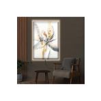 Kanvas Beyaz Arka Planli Soyut Desen Ledli Tablo 90 X 60