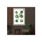 Kanvas Beyaz Arka Planli Yeşil Soyut Şekilli Modern Ledli Tablo 90 X 60