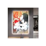 Kanvas Beyaz Kurtlar Ve Kadin Ledli Tablo 50 X 70