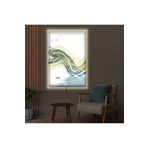 Kanvas Beyaz Üzeri Altin Çizgiler Ve Uçan Kuşlar Ledli Tablo 90 X 60