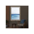 Kanvas Beyaz Ve Mavi Soyut Desen Modern Ledli Tablo 90 X 60