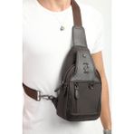 Kanvas Çanta Erkek Omuz Çantası Erkek Çapraz Çanta - BOY 29 CM, EN 16 CM, DİP GENİŞLİK 7 CM - Kahverengi
