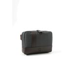 Kanvas Çapraz Çanta 26x18x6 cm, Suni Deri Detaylı, Fermuarlı, Tablet Bölmeli, Kalem Cepli, Ayarlanabilir Omuz Askılı Postacı Çantası (Füme-Acıkahve)