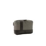Kanvas Çapraz Çanta 26x18x6 cm, Suni Deri Detaylı, Fermuarlı, Tablet Bölmeli, Kalem Cepli, Ayarlanabilir Omuz Askılı Postacı Çantası (Gri-Acıkahve)
