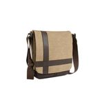 Kanvas Çapraz Çanta 26x29x7 cm, Kapaklı Messenger Omuz Çantası, Ön ve Arka Fermuarlı Cepli, Telefon/Not Defteri Hızlı Erişim Gözü, Ayarlanabilir Askılı Postacı Çantası