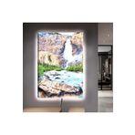 Kanvas Dağlar Ve Şelale Manzarali Ledli Tablo 90 X 60