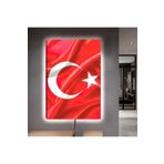 Kanvas Dalgalanan Türk Bayraği Ledli Tablo 90 X 60 ZVHRKNVSLK422C90X60
